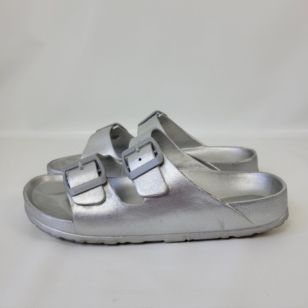 Skechers Silver Lightweight 2 Buckle Sandals Sz 40 10